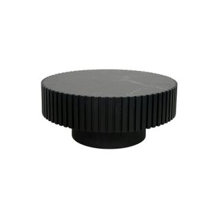 Table Basse Noire - Plateau Céramique, Bords Crantés Lombardie