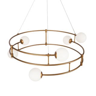 Suspension Moderne - 6 Globes Sur Structure Spirale Deltona
