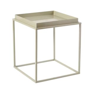 Bout De Canapé Cube Blanc Cassé – Plateau Mobile Sfax