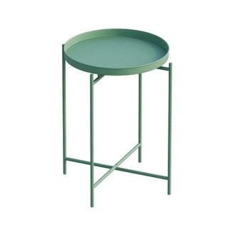 Petite Table D'appoint Verte - Structure Ronde, Métal Sfax