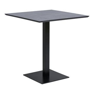 Table Bistrot Mélamine Grise - Pied Métal Noir, 70 Cm Napa