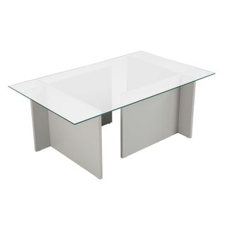 Table Basse Verre Déstructurée - Gris Clair, H. 40 Cm Salta