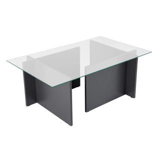 Table Basse Verre Déstructurée – Anthracite, H. 40 Cm Salta