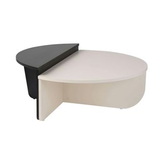 Table Basse Moderne Noire et Blanche - 2 Hauteurs Marfa