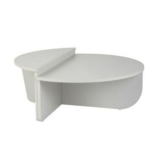 Table Basse Moderne Blanche Effet Laque - 2 Hauteurs Marfa