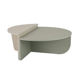 Table Basse Moderne Vert Sauge et Beige - 2 Hauteurs Marfa