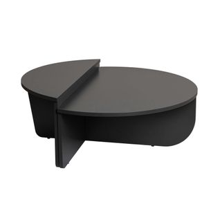 Table Basse Moderne Anthracite Effet Laque - 2 Hauteurs Marfa