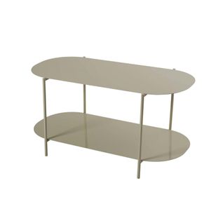 Table Basse Double Plateau Taupe - Forme Ovale Sfax