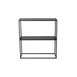 Console D'entrée En Métal Noir - 2 Plateaux Jena