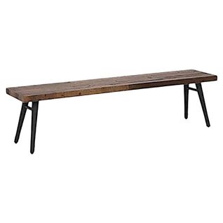 Banc De Table Bois Recyclé Piètement Effet Laiton Vieilli 180 Cm Adélaïde