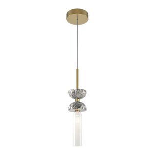 Suspension Design – sablier Marbre Gris et Verre Blanc Enid