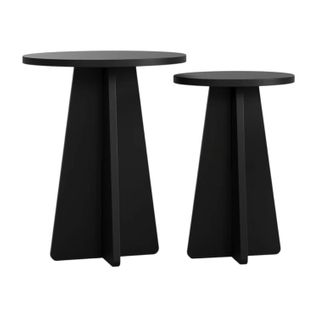 Bout De Canapé Noir Pieds Trapèze - 2 Pièces Marfa