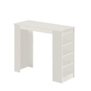 Table Haute Blanche Cuisine Avec Étagères Intégrées Marfa