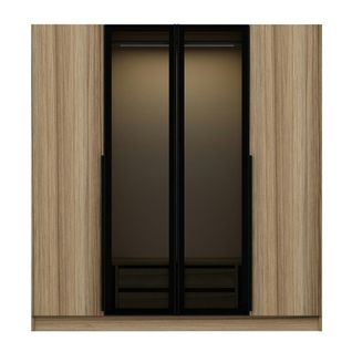 Armoire Penderie Design, 2 Portes Vitrées H210 Cm Byron