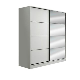 Armoire Penderie Blanche Avec Miroir H 210 Cm Byron