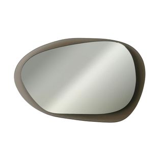 Miroir Design Organique Cadre Verre Ambré 75 Cm Cody