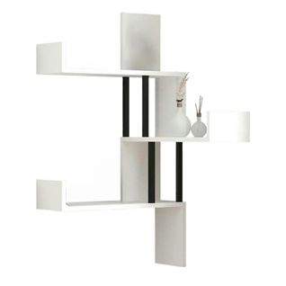 Étagère Murale D’angle Blanche - Design, 3 Plateaux Jena