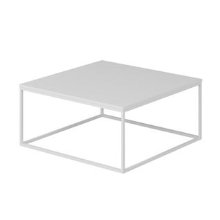 Table Basse Blanche Carrée - Style Minimaliste Jena