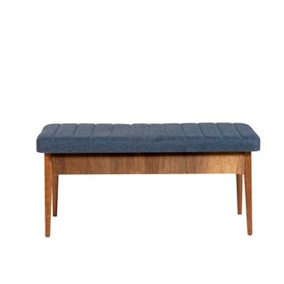Banc D'entrée Avec Rangement En Tissu Bleu 110 Cm Rosario