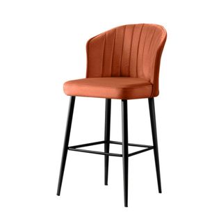 Tabouret De Bar En Velours Rouille 65 Cm (lot De 2) Rosario