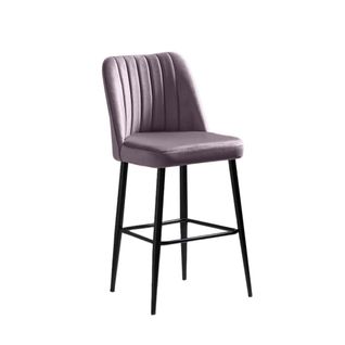 Tabouret De Bar Confort En Velours Lilas (lot De 2) Rosario