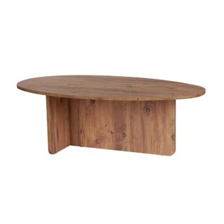 Table Basse Moderne Ovale Effet Pin – Pied En T Marfa
