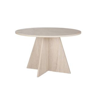 Table à Manger Ronde Effet Travertin Ø120 Cm Marfa
