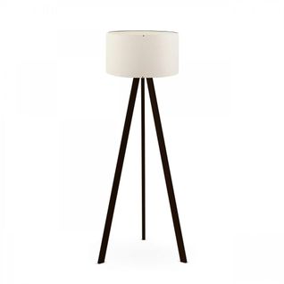 Lampadaire Trépied Moderne Noir, Abat-jour Blanc Kilis