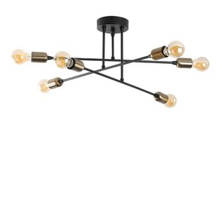 Suspension Moderne Cuivrée 6 Lampes Sur Tige Maratea
