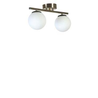 Plafonnier Moderne En Métal 2 Globes Verre Dépoli Sierre