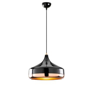 Suspension Moderne Noire Et Cuivre Forme Évasée Sile