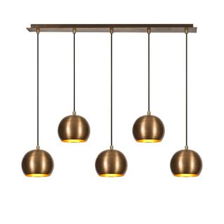 Suspension De Table Vintage En Métal 5 Globes Sile