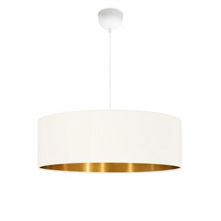 Suspension Blanche Contemporaine Avec Abat-jour Doré Zurich