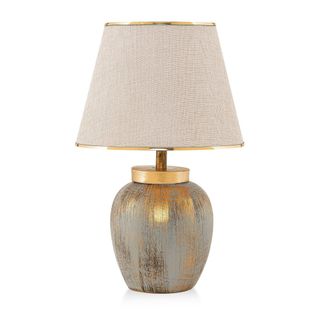 Lampe De Salon Moderne Chic Dorée, Abat-jour Écru Kars