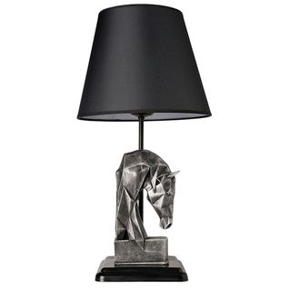 Lampe De Salon Décorative Noire, Tête De Cheval Argentée Sile