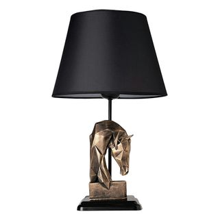 Lampe De Salon Décorative Noire, Tête De Cheval Dorée Sile