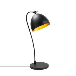 Lampe De Chevet Moderne Noire Et Dorée, 54 Cm Sile