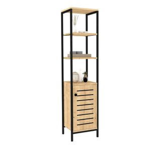 Colonne Salle De Bains Effet Chêne, Rangements Mixtes Jena