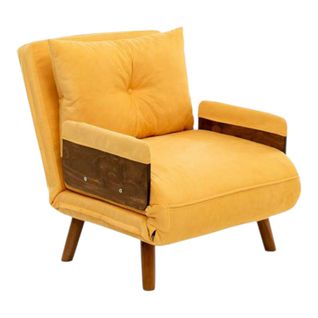 Fauteuil Convertible Jaune 1 Place Couchage 190 Cm Loja