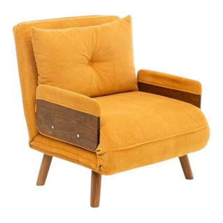 Fauteuil Convertible Moutarde 1 Place Couchage 190 Cm Loja