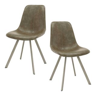 Chaise De Table Couture Apparente Taupe Pied Étoile Helsinki (lot De 2)