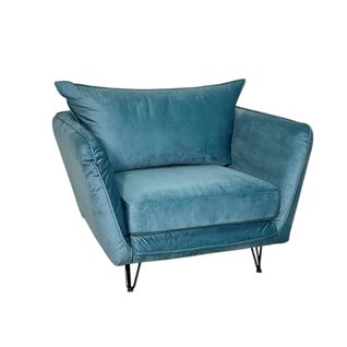 Fauteuil En Velours Bleu Pétrole Epika