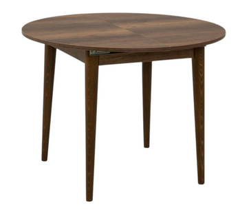 Table Ronde Extensible Effet Noyer Ø100-131 Cm Orina