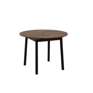 Table Extensible Ronde Effet Noyer Pieds Noirs Ø100-131 Cm Arden