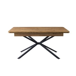 Table Extensible Effet Chêne Pied Central 160-200 Cm Jena