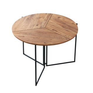 Table Salle à Manger Pliante Effet Pin Ø100 Cm Jena