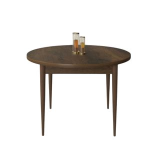 Table à Manger Ronde Effet Bois Foncé  Ø90 Cm Lunor