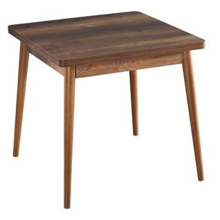 Table De Cuisine Carrée Effet Bois De Noyer 80 Cm Marfa