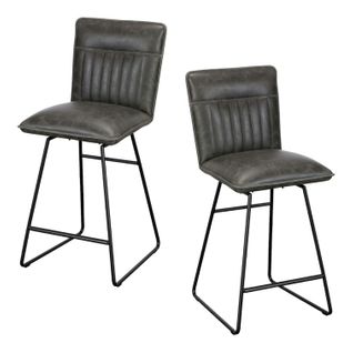 Chaise De Bar Pivotante Gris Used Oka (lot De 2)