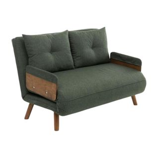 Canapé-lit D'appoint En Tissu Vert Sapin, 2 Places Loja